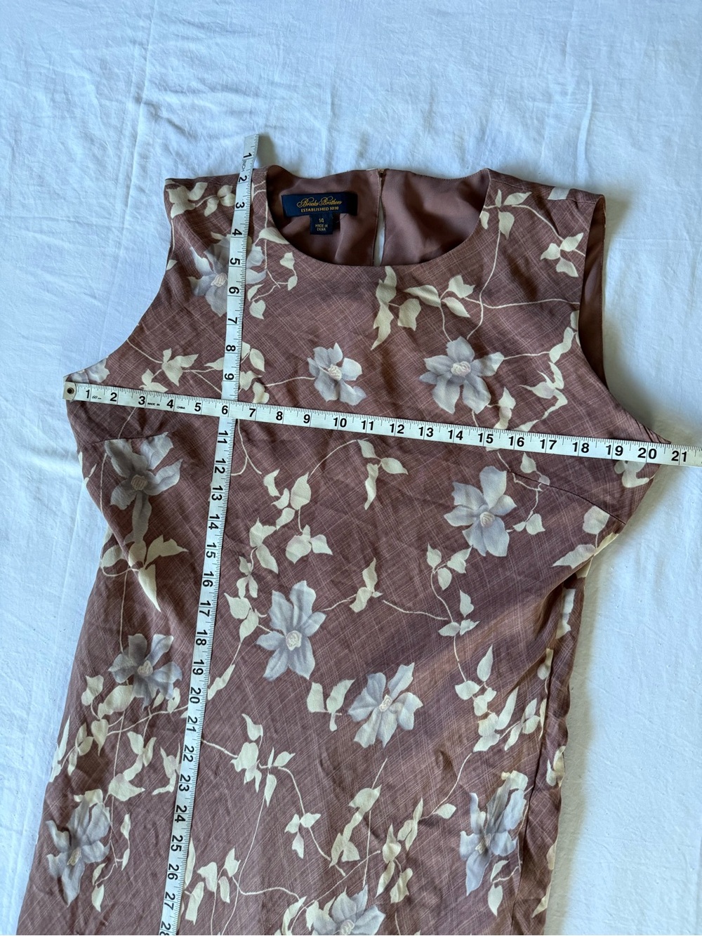 Brooks Brothers 14 Silk Bias Floral 90’s Mauve Dress - Picture 6 of 7